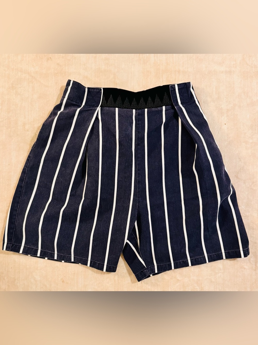 Kapital Navy White Stripe Easy Shorts Elastic Waist Japan